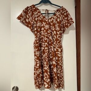 Floral Brown Dress